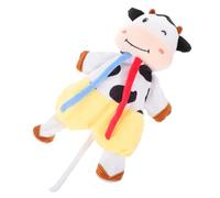 COOPHYA 1pc Cartoon Cow Teething Toy Safe Soft Comfort Blanket Sound for Dual Function As Teething Relief Bib for Newborns Promotes Auditory Exploration