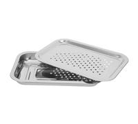 COOPHYA 1set Drip Tray with Drain for Cat - Water Dispenser Drip Tray - Stainless Steel Cat Water Fountain Parts for Pet Dispenser Indoor Outdoor Use 31x21cm/12.2x8.2''