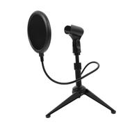 COOPHYA 1Set Microphone Clip Tripod Stand Kit Black Desktop Mic Support with Windscreen for Interviews and Performances Compatible with Various Microphones