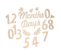 COOPHYA 1set Wooden Numbers for Newborns Photo Props for Monthly Age Celebrations Wood Cards for First Year