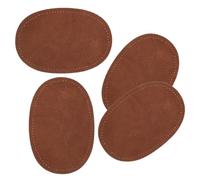 COOPHYA 2 Pairs Sew-on Oval Pu Leather Elbow Patches Repair Applique Patches for Sweaters Jackets and Trousers DIY Sewing Projects Coffee Color
