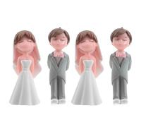COOPHYA 2 Pairs Wedding Cake Toppers | Bride and Groom | Unique Romantic Keepsake Cake Topper Figurine | Wedding Anniversary Party Props Style A