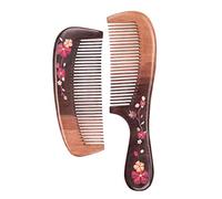 COOPHYA 2 Pcs Wood Comb Set for Women Anti-static Knot Protection Synthetic Material Hair Comb with Unique Stereoscopic Relief Carving Pattern Suitable for Salon and Outdoor Use