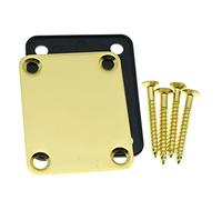 COOPHYA 2 Sets Neck Connecting Plate for Electric Guitar Metal Material Replacement Includes Screws and Back Pad for Bass Guitar Neck Joint Mounting and