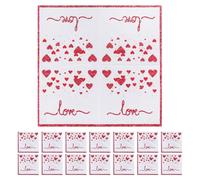 COOPHYA 20pcs Decorative Paper Napkins Love Print, Strong Absorbency, Versatile Usage, for Wedding Anniversary Celebrations and Filling Present Bags
