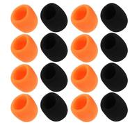 COOPHYA 20Pcs Microphone Windscreen Covers Sponge Protective Sleeve for Handheld Mics, Universal Mic Shield with Thick Foam, Black and Orange for Ktv Karaoke and Stage Performance
