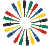 COOPHYA 20Pcs Mini Plastic Test Clips with Round Hook, Multi-Colored Electrical Test Probes for Multimeter and Volt Meter Testing, Small Size Grabber Hooks for Electronic Measurement