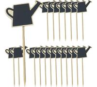 COOPHYA 20pcs Small Chalkboard Signs with Stand for Table Setting and Parties, Black Wooden Mini Chalk Boards with Smooth Surface and Removable Design for Plant Pots and Message Boards