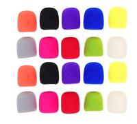 COOPHYA 20pcs Thickened Microphone Cover Windproof Sponge Filter for Ktv Parties Handheld Microphone Windscreen Noise Reduction Protector Cover