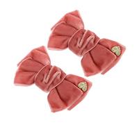 COOPHYA 2pairs Velour Hair Bow Clips for Boy Girl Girls Cute Bowknot Hair Barrettes Bright for Daily Wear and Special Occasions Like Christmas and Birthdays