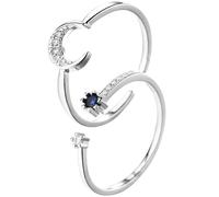 COOPHYA 2pcs Adjustable Silver Copper Open Rings for Women, Classic Design Small Finger Rings with Creative and Lovely Look, for Daily Life and Dances Fashion Accessories