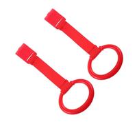 COOPHYA 2pcs Baby Pull Rings Infant Crib Hanging Hand Rings Toddler Standing Walking Assist Toys Red for Nursery Learning Grip Strength Training