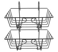 COOPHYA 2pcs Black Iron Fence Planters Hanger for Flower Pot and Plant Pot, Practical and Sturdy Flowerpot Rack Not Easy to Bend or Break, for Home and Office Balcony Display