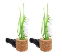COOPHYA 2pcs Car Air Vent Clips Air Vent Decoration with Realistic Simulated Potted Plants Design Made of Cork and Plastic, Enhance Aesthetic Appeal for Vehicle Interior