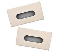 COOPHYA 2pcs Car Tissue Holder with Secure Clip for Sun Visor Versatile Visor Napkin Box for Cars Trucks Boats Rvs Easy Installation Seat Back Door Pocket Beige Leather Style Accessory