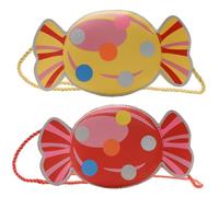 COOPHYA 2pcs Coin Purse Change Bag Candy Shape Pu Leather Red Yellow Waterproof Easy to Wipe for Little
