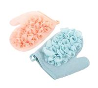 COOPHYA 2pcs Double Sided Deep Exfoliating Bath Gloves for Skin and Body with Powerful Cleaning and Polyester Fiber Material, for Home Use Cleansing and Massage