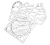 COOPHYA 2pcs Geometric Drawing Template Math Measuring Ruler 7.5in Multifunctional Design High Precision Plastic Drafting Tool for Creating Intricate Designs Engineers Artists