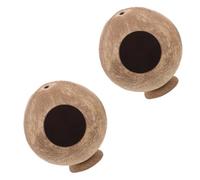 COOPHYA 2pcs Hamster Sleeping Huts Hamster Coconuts Hideout Sturdy Rest Place Natural Coconut Shell House for Daily Life Small Gerbil Dwarf Small Pets
