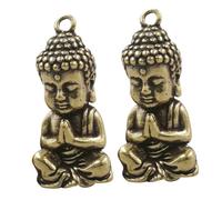 COOPHYA 2Pcs Hanging Buddha Keychain Accessories Vintage Decorative Pendants Multi-purpose Luggage and Bag Ornaments Craft Gifts for DIY Lovers