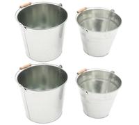 COOPHYA 2pcs Iron Outdoor Coal Buckets with Large Capacity for Wood Burner and Fireplace, Sturdy Iron Storage Cans for Transfer and Removal of Burning Charcoal and Wood Ashes, Modern