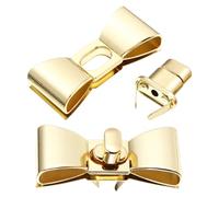 COOPHYA 2pcs Lock Metal Clasp Turn Locks Zinc Alloy Golden Shoulder Bag Purse Accessory with Solid Weight Never Fade Unique Shape Elegant Design for Handbag Accessories