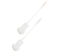 COOPHYA 2pcs Long Handle Brush Bottle Cleaner Portable Sponge Cup Brush 360 Degrees No Dead Angle Clean Long Neck inside Bottles White Pp Eva Material for Home Cleaning and Decanters