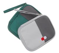 COOPHYA 2pcs Mini Portable Medicine Pouch, Small Green and Grey Pill Organizer Bag for Travel, Hiking, and Household Storage