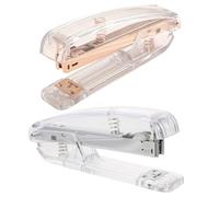 COOPHYA 2pcs Mini Stapler Set with Smooth Internal Track, Acrylic and Aluminum Alloy, Convenient Desktop Staplers for Study and School Use