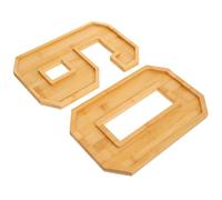 COOPHYA 2pcs Number Shape Plate Household Fruit Tray Wooden Charcuterie Board Large Capacity Practical Will Not Fade Versatile Design for Store Items