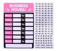 COOPHYA 2pcs Open Closed Sign Business Hour Opening Time Sign Pvc Material Sun Proof Oil Proof Pink Business Stickers for Bakery Shop Club