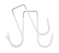 COOPHYA 2pcs Over The Door Hooks Hat Hanging Hooks White Iron PVC Versatile Usage Space-Saving Design for Bathroom