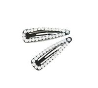 COOPHYA 2pcs Pearl Snap Hair Clips, Elegant White Metal Barrettes Comfortable Snap-close Design, Hair Accessories for Daily Dressing and Seasons
