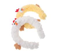 COOPHYA 2pcs Plush Chick Hairband Novelty Furry Chicken Headpiece for Easter Celebration Animal Dress up Soft Fluffy Headwear for Makeup and Cosplay Use