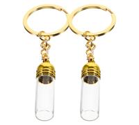 COOPHYA 2pcs Portable Glass Perfume Bottle Keychain Set with Golden Zinc Alloy Cap, Refillable Travel Vials for Perfume and Toners, for Daily Use and On-the-go