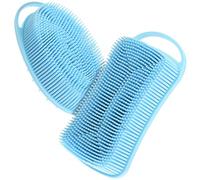 COOPHYA 2pcs Silicone Shower Body Scrubbers with Lanyard Gentle Exfoliating Bath Brushes for Men Women Ergonomic Grip for Easy Cleaning and Tender Skin Space-Saving Hanging Design Blue