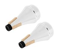 COOPHYA 2pcs Silver ABS Plastic Trumpet Straight Mute Small Cup Practice Mute for Beginners and, Lightweight Noise Reducer for Quiet Apartment Practice