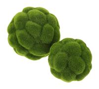 COOPHYA 2pcs Simulated Moss Ball Artificial Moss Plant Moss Decor Moss Covered Rocks Moss Balls for Wall Decorative Garden Balls Boxwood Topiary Ball Faux Moss Balls Crafts Plastic Indoor