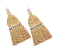 COOPHYA 2PCS Small Handheld Desk Brooms with Ergonomic Grip Natural Straw Dust Sweepers for Cleaning and Laminated Surfaces Portable Desktop Brush for Home Office and Classroom Use