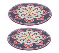 COOPHYA 2pcs Sound Bowl Mat Comfortable Cushions for Singing Bowls Non Slip Base for Yoga Meditation and Kitchen Table Coasters Elegant Mandala Design