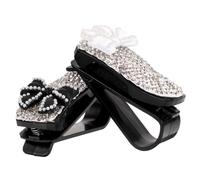 COOPHYA 2pcs Sunglasses Visor Clips for Car Rhinestone Bow Glasses Holder Lightweight Non-slip Multifunctional Car Sun Visor Organizer with Card Ticket Storage
