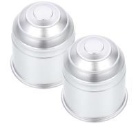 COOPHYA 2pcs Tow Ball Cover for Trailer Hitch Balls, Sturdy Plastic Material with Silver Finish, Easy to Use and Firmly Fixed, Car Accessories for Trailers and Ships Protection