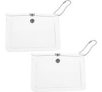 COOPHYA 2Pcs Transparent Mini Notebook Cover Coin Purse Portable Storage Bag with Neck Strap for Travel Party Shopping and Daily Organizer