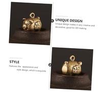 COOPHYA 2Pcs Vintage Brass Little Pig Pendant Keychain Small Pendant for DIY Crafts Decorative Key Rings for Friends and Quality Brass Material with Fine Details