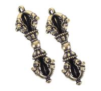 COOPHYA 2pcs Vintage Buddhist Charm Pendant Keychain Unique Design Vajra Locket for Collecting Versatile Use as Keychain Necklace Historical Significance and Spirituality