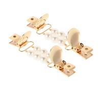 COOPHYA 2pcs Vintage Golden Pearl Sweater Clips for Women, Zinc Alloy and Plastic Brooch Pins Versatile Applications, Chic and Reliable Dress and Shawl Clips for Daily Wear and Social