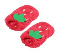 COOPHYA 2Pcs Warm Fleece Pet Dog Clothes Winter Rabbit Strawberry Pattern Coat for Small Dogs Breathable Apparel for Chihuahuas and Puppies