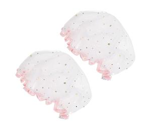 COOPHYA 2pcs Waterproof Satin Bathing Caps for Women, Comfortable the Touch, Fix Your Hair, for Bathing and Washing Your Face, Sturdy Eva Material Shower Hats