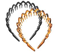 COOPHYA 2pcs Womens Headbands for Hair with Teeth Non-slip Plastic and Resin Material, Lightweight and Fashionable Hair Accessories for Washing Face and Attending Parties