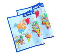 COOPHYA 2Pcs World Map Learning Posters for Geography Wall Art for Classroom and Bedroom Decor Engaging Educational Tool for Early Learning